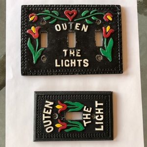 Vintage Dutch Outen the lights switch plates